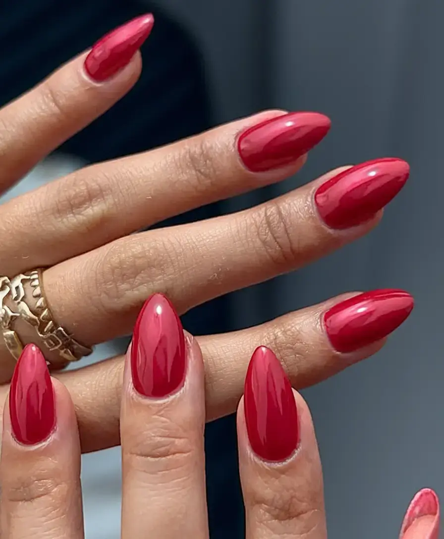 summer nail art ideas 2025 Statement Red Gloss