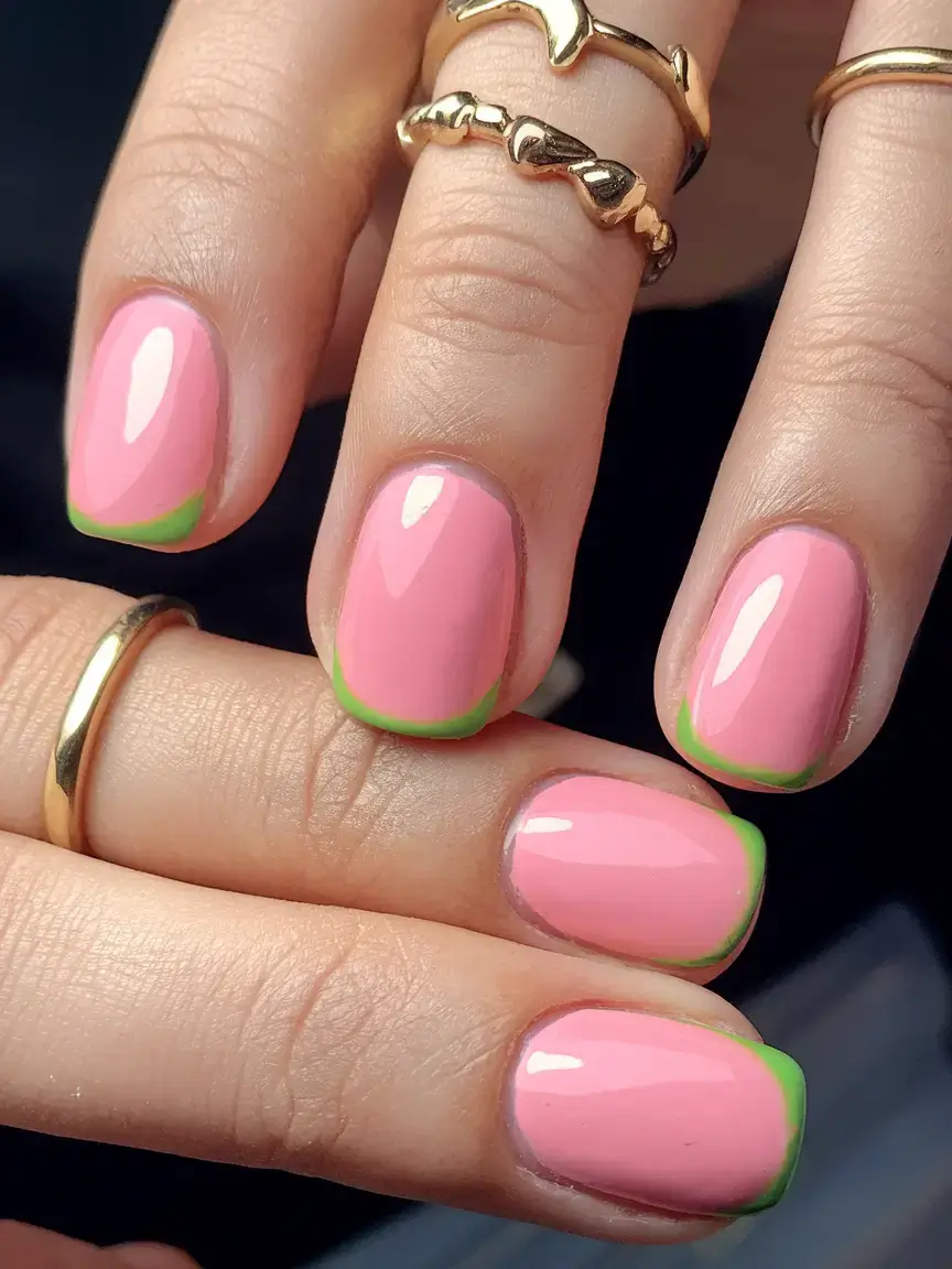 summer nail art ideas 2025 Watermelon French