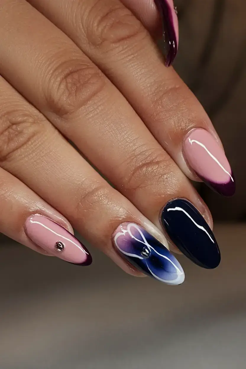 summer nail art ideas 2025 Modern Romance Meets Ink