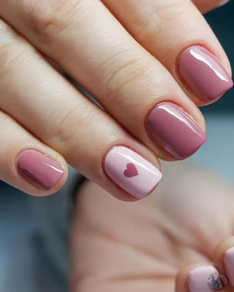 summer nail art ideas 2025 Muted Mauve Minimalism