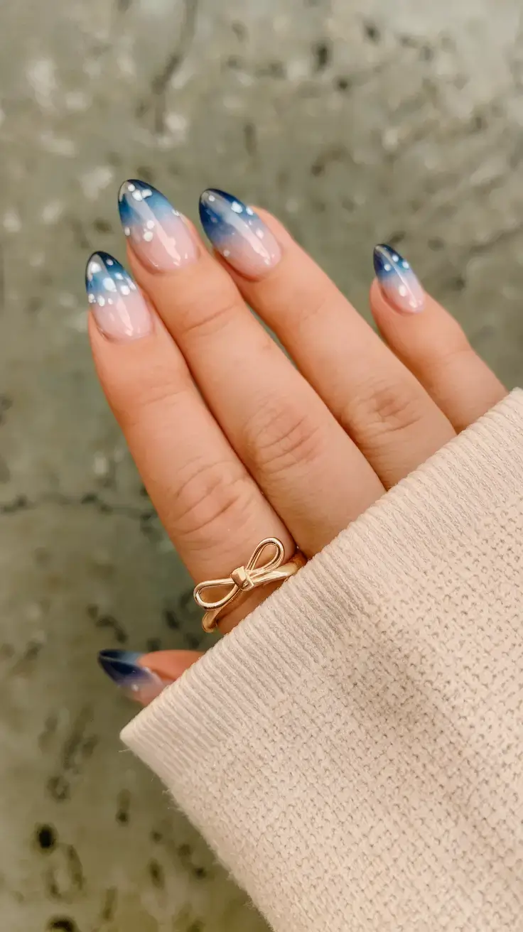 summer nail inspo 2025 Blue Skies and Dotted Horizons