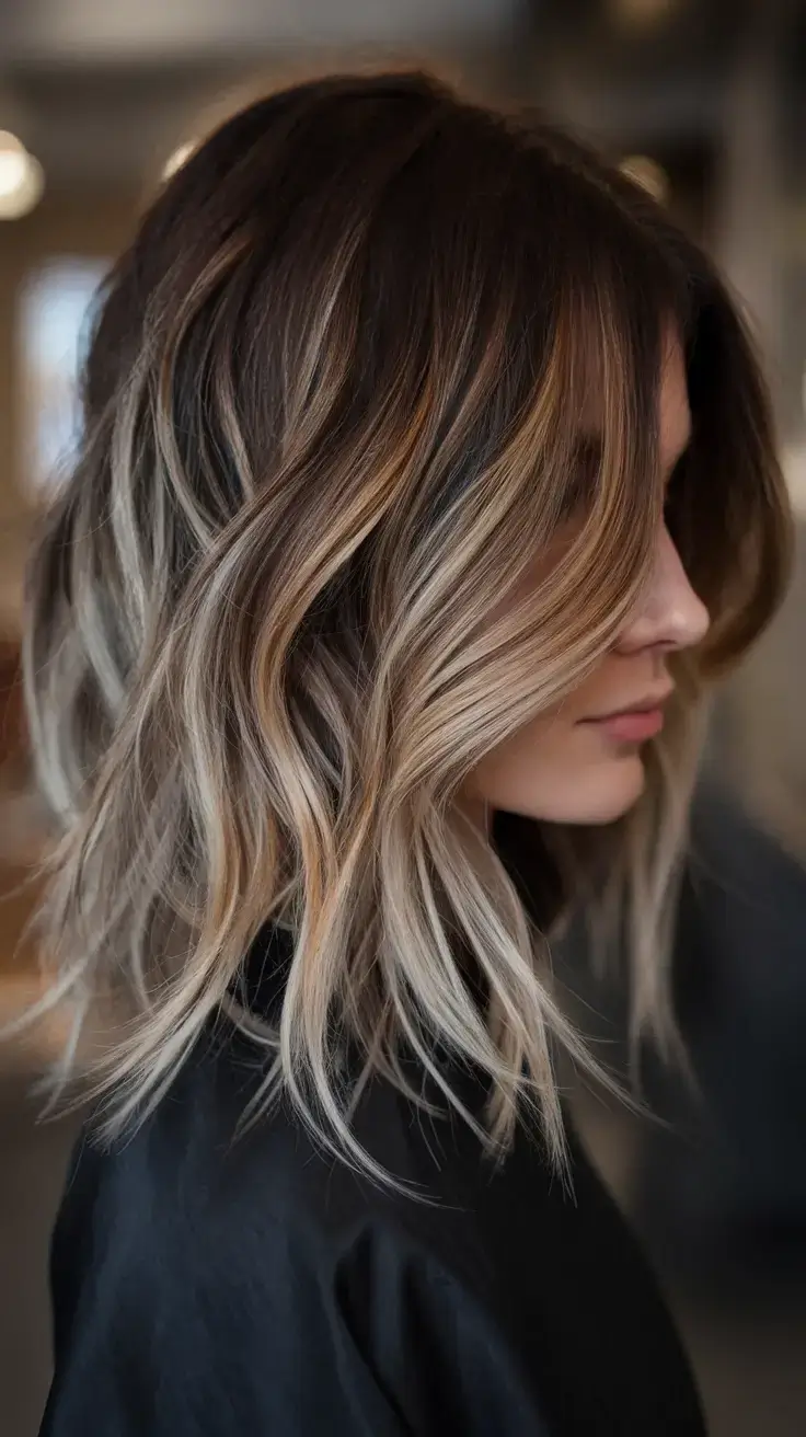 summer ombre hair color ideas 2025 Shadowed Beige Waves with Sandy Bright Ends