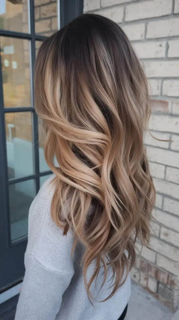 summer ombre hair color ideas 2025 Dimensional Latte Ombre with Soft Volume