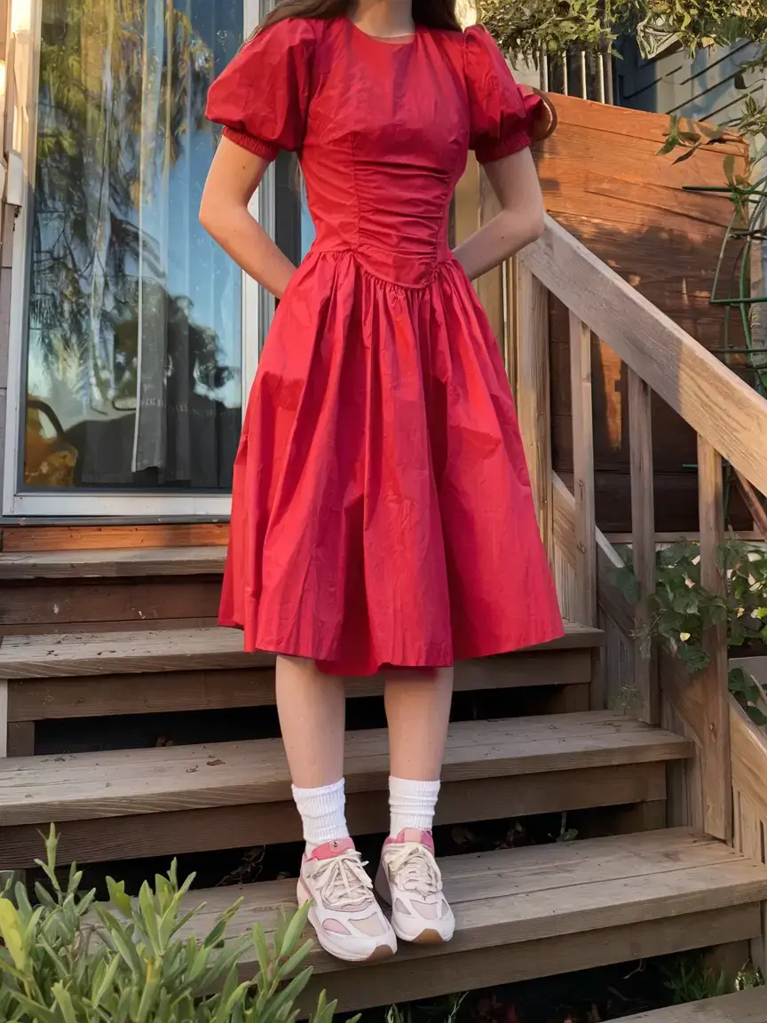 summer outfit 2025 for everyday casual dresses Tomato Red Meets Tennis Cool