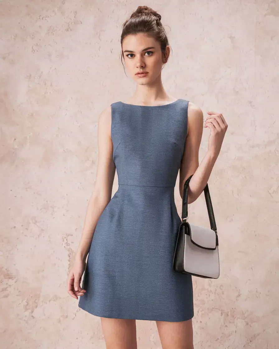 summer outfit 2025 for everyday casual dresses Slate Blue and Sculpted
