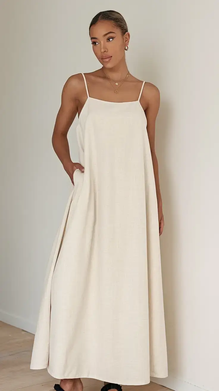 summer outfit 2025 for everyday casual dresses Soft Sand Maxi With Bare Elegance
