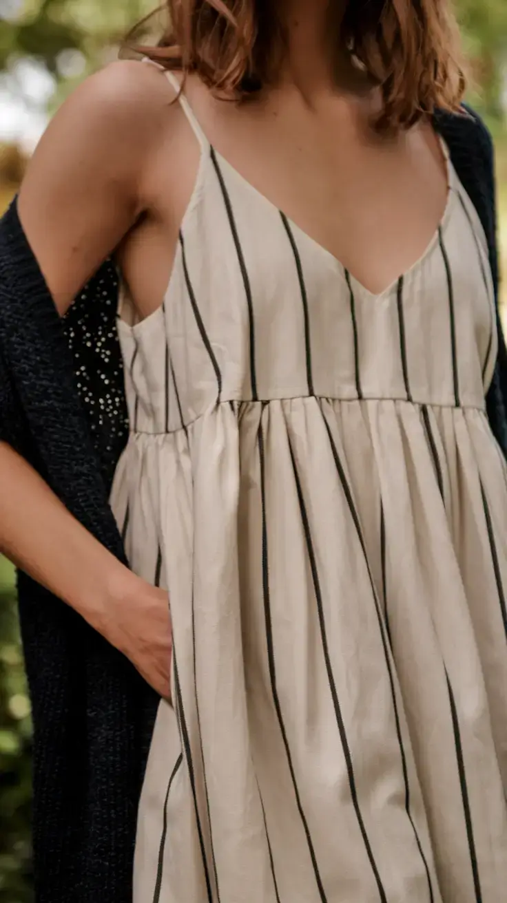 summer outfit 2025 for everyday casual dresses Vertical Lines, Lazy Afternoons