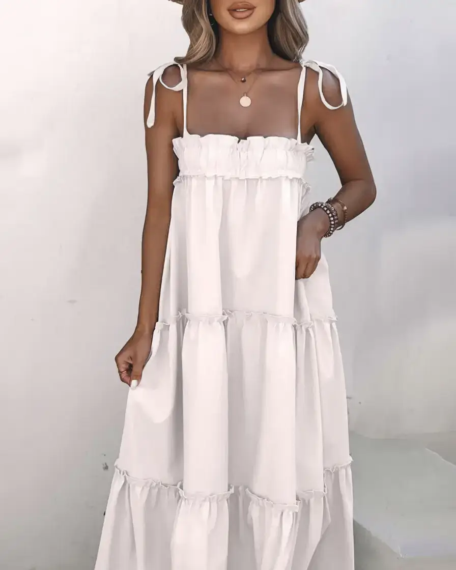 summer outfit 2025 for everyday casual dresses Cloudlike Ruffles and Sunday Strolls