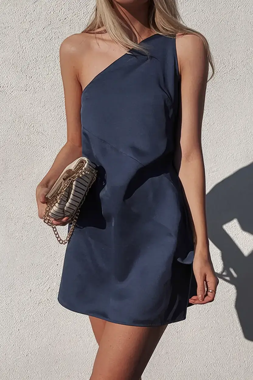 summer outfit 2025 for everyday casual dresses Midnight One-Shoulder Energy