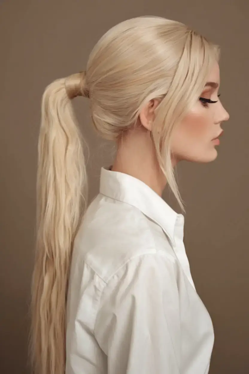 summer ponytail hairstyles 2025 Long Blonde Bombshell Pony