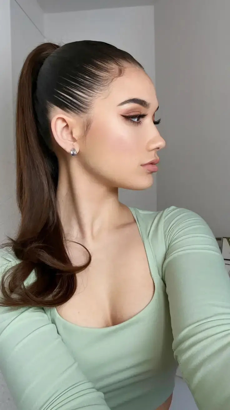 summer ponytail hairstyles 2025 Curl Flip with Sleek Control