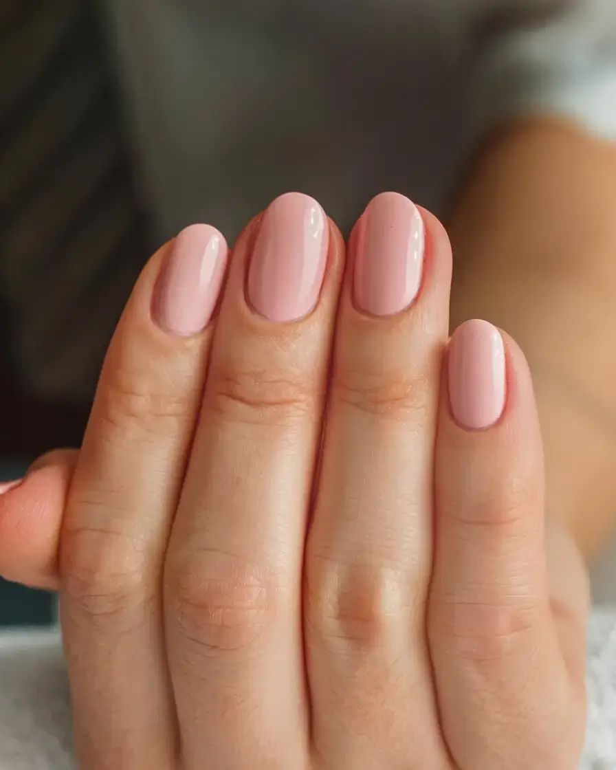 summer short nail ideas 2025 Soft Peony Pink Rounds