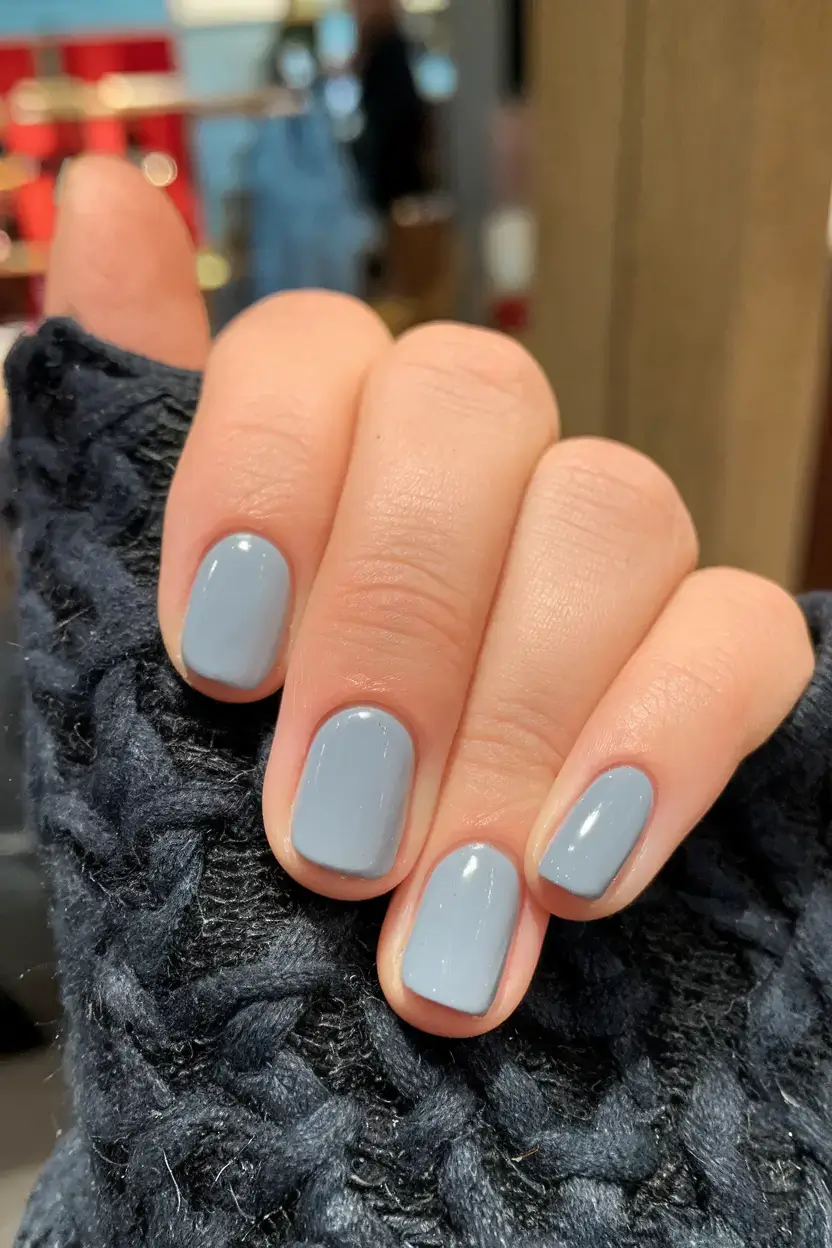 summer short nail ideas 2025 Powder Blue Pop