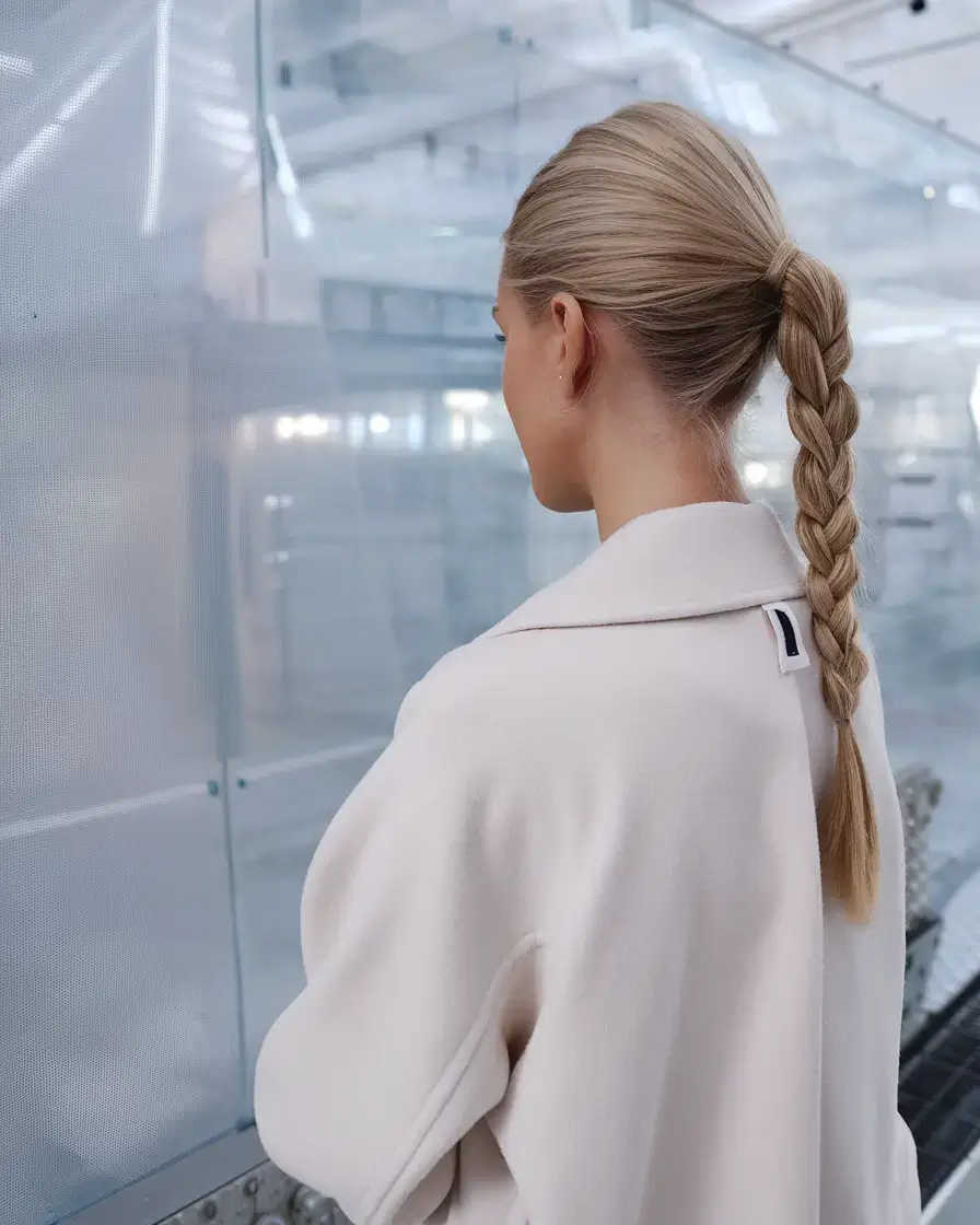 summer simple hairstyle 2025 Sleek Braided Power Ponytail