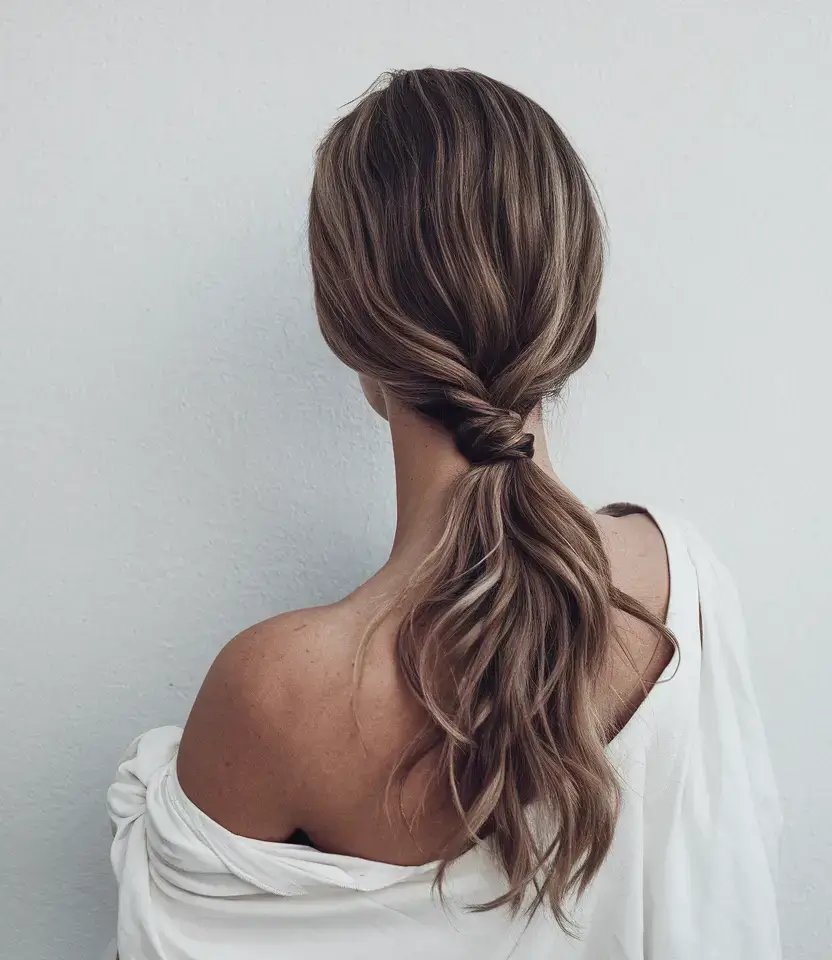 summer updo hairstyles 2025 Laid-Back Side Twist Pony