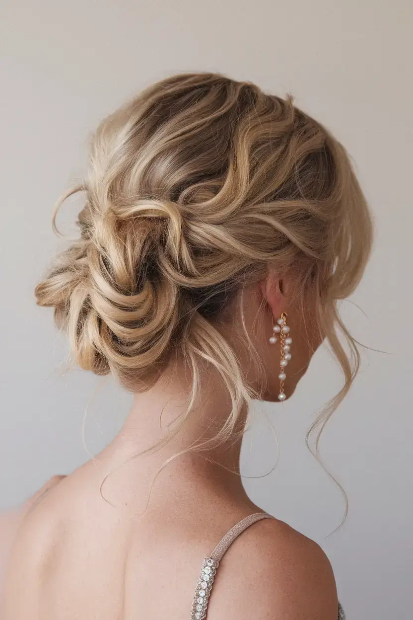 summer wedding hairstyles ideas 2025 Whimsical Twisted Chignon for Effortless Elegance