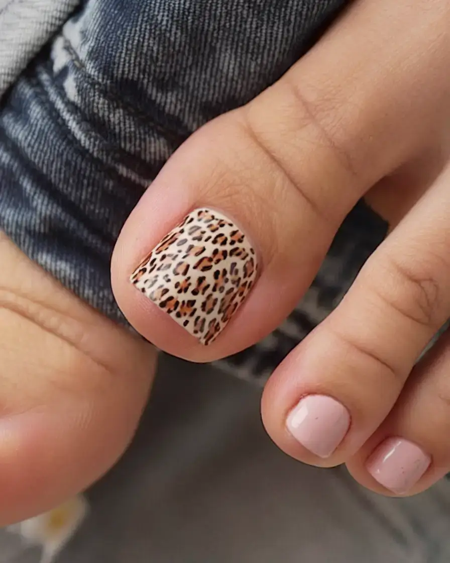 toe nail designs for summer 2025 Leopard Print, But Make It Sandy Chic