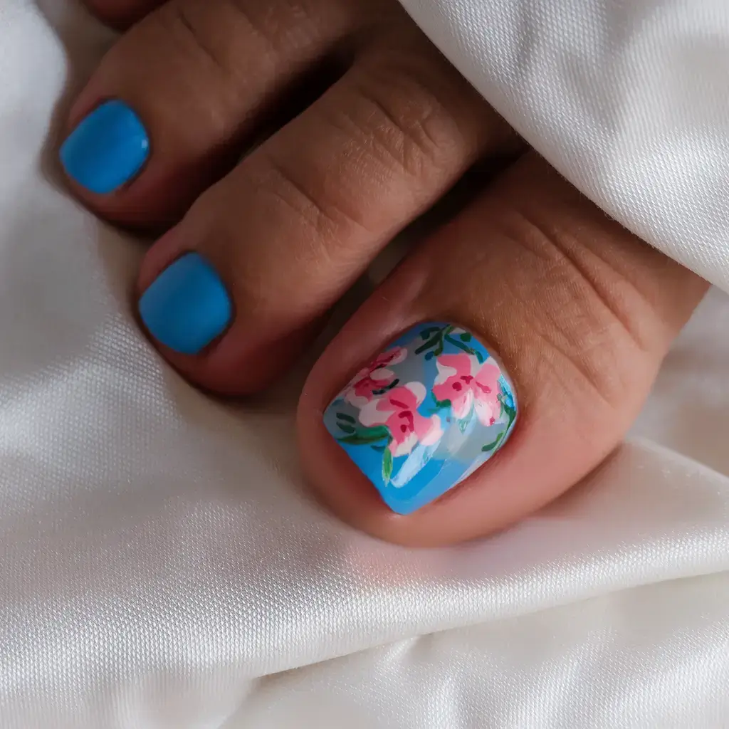toe nail designs for summer 2025 Sky Bloom Garden