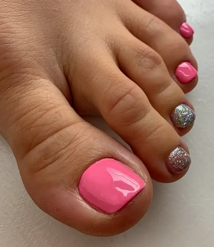 toe nail designs for summer 2025 Bubblegum Pop and Disco Toes