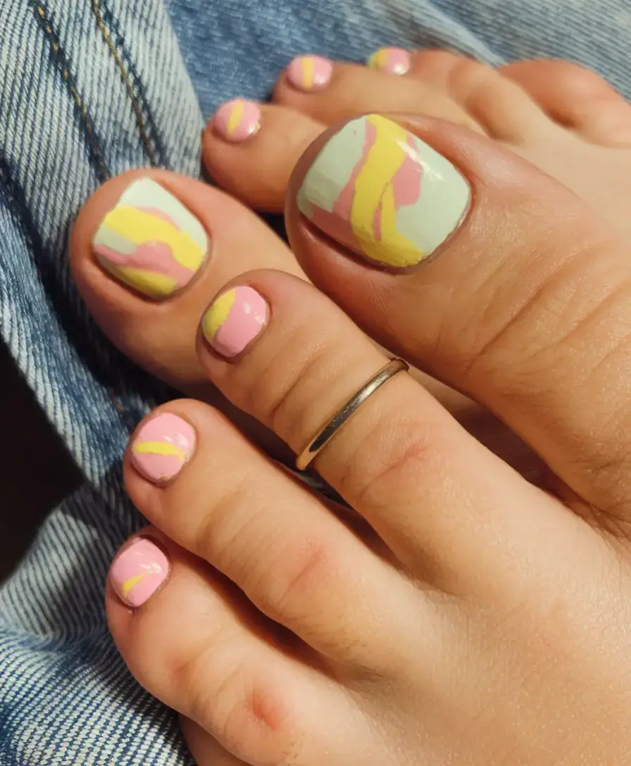 toe nail designs for summer 2025 Sunset Gelato Waves