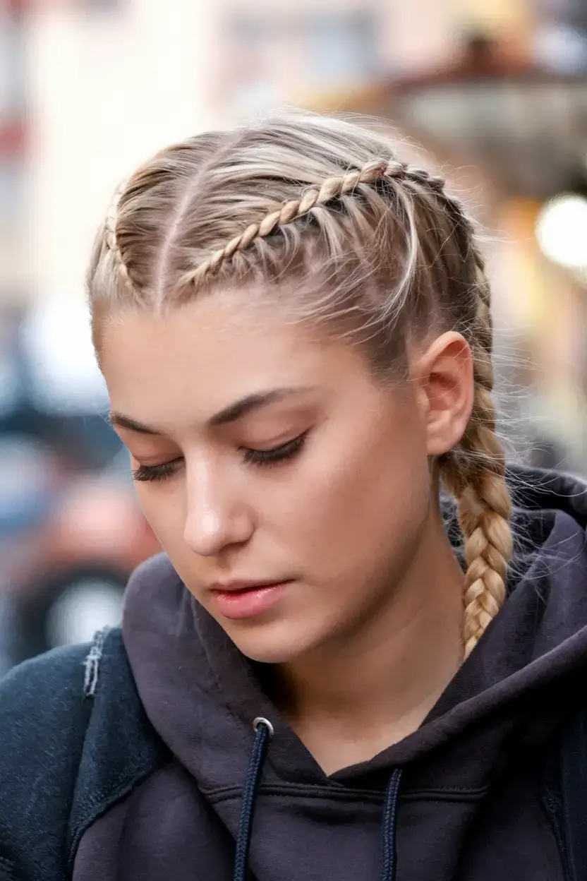 volleyball hairstyles for summer 2025+Tight Rope Twist Braids with Center Part