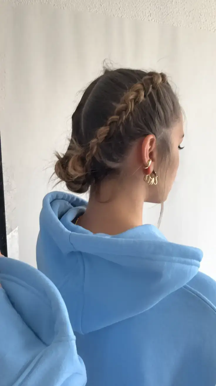 volleyball hairstyles for summer 2025+Crossover Braids into Low Braided Crown