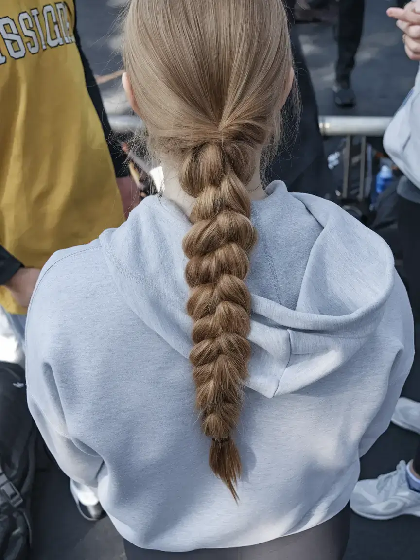 volleyball hairstyles for summer 2025 Bubble Braid Power Play
