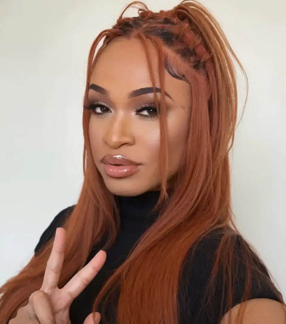 wigs hairstyle summer 2025 Textured Ginger Half-Up with Knotted Braids