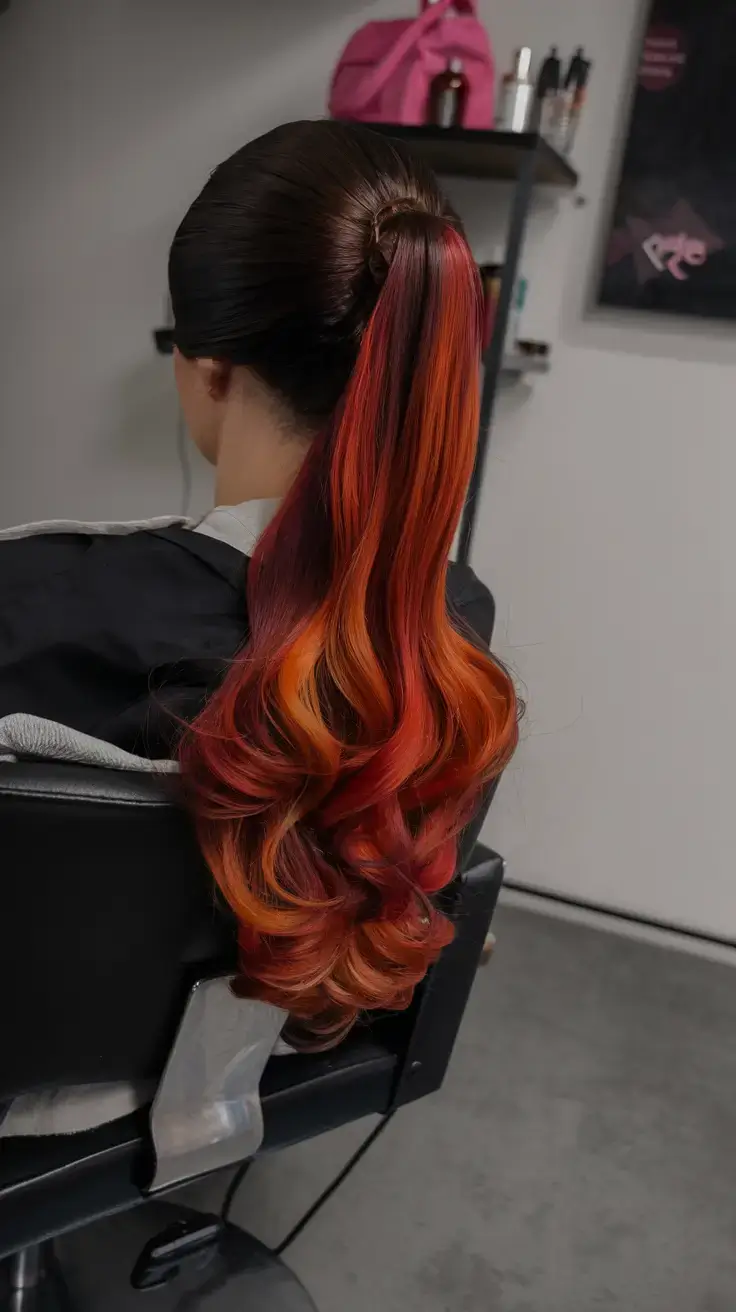 wigs hairstyle summer 2025 Sunset Ombre Sleek Ponytail