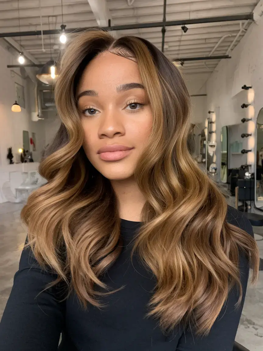 wigs hairstyle summer 2025 Hazelnut Honey Waves with Face Framing Highlights