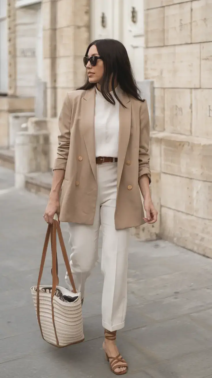 womens 2025 summer blazer outfits ideas Classic Chic for Every Summer Day