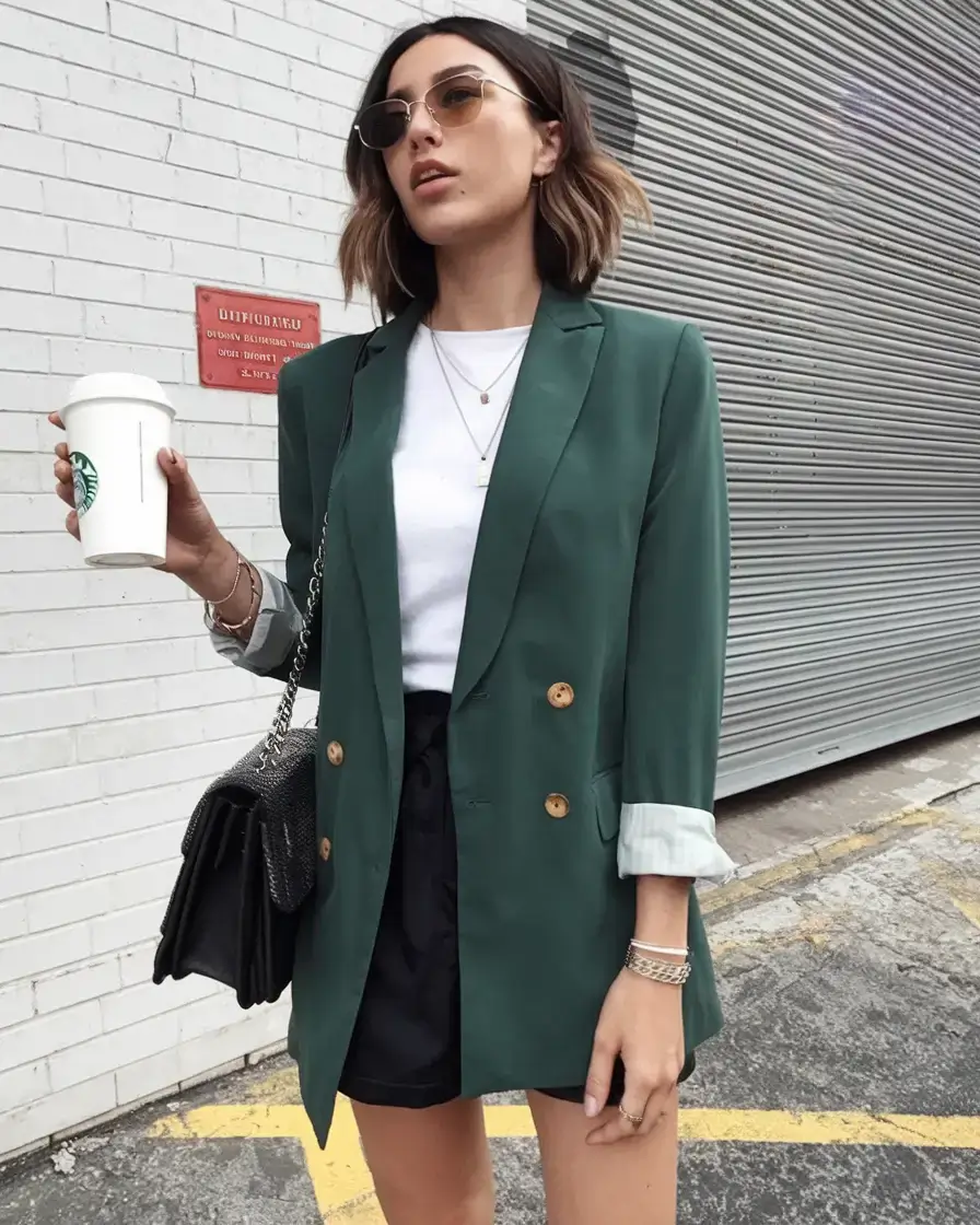 womens-2025-summer-blazer-outfits-ideas+Sporty-Luxe-in-Forest-Green