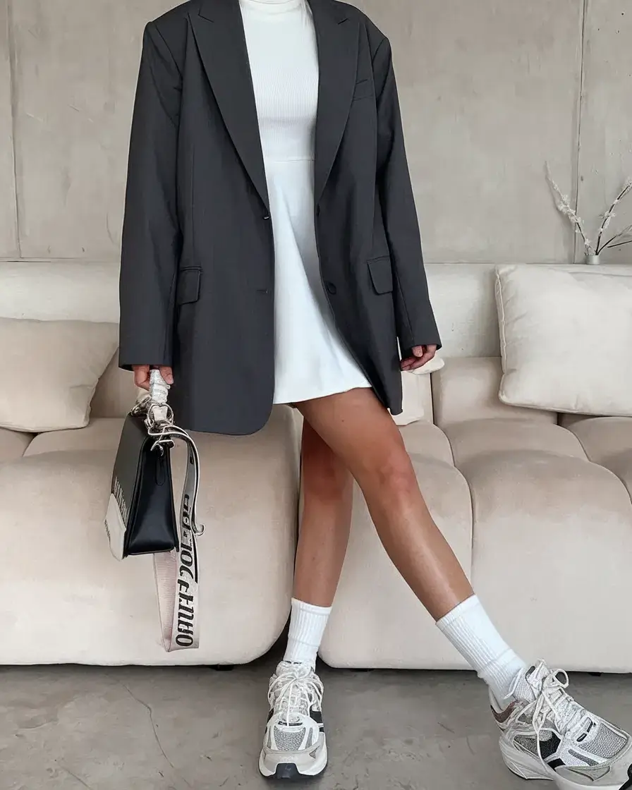 womens 2025 summer blazer outfits ideas Sporty Street with a Minimalist Kick