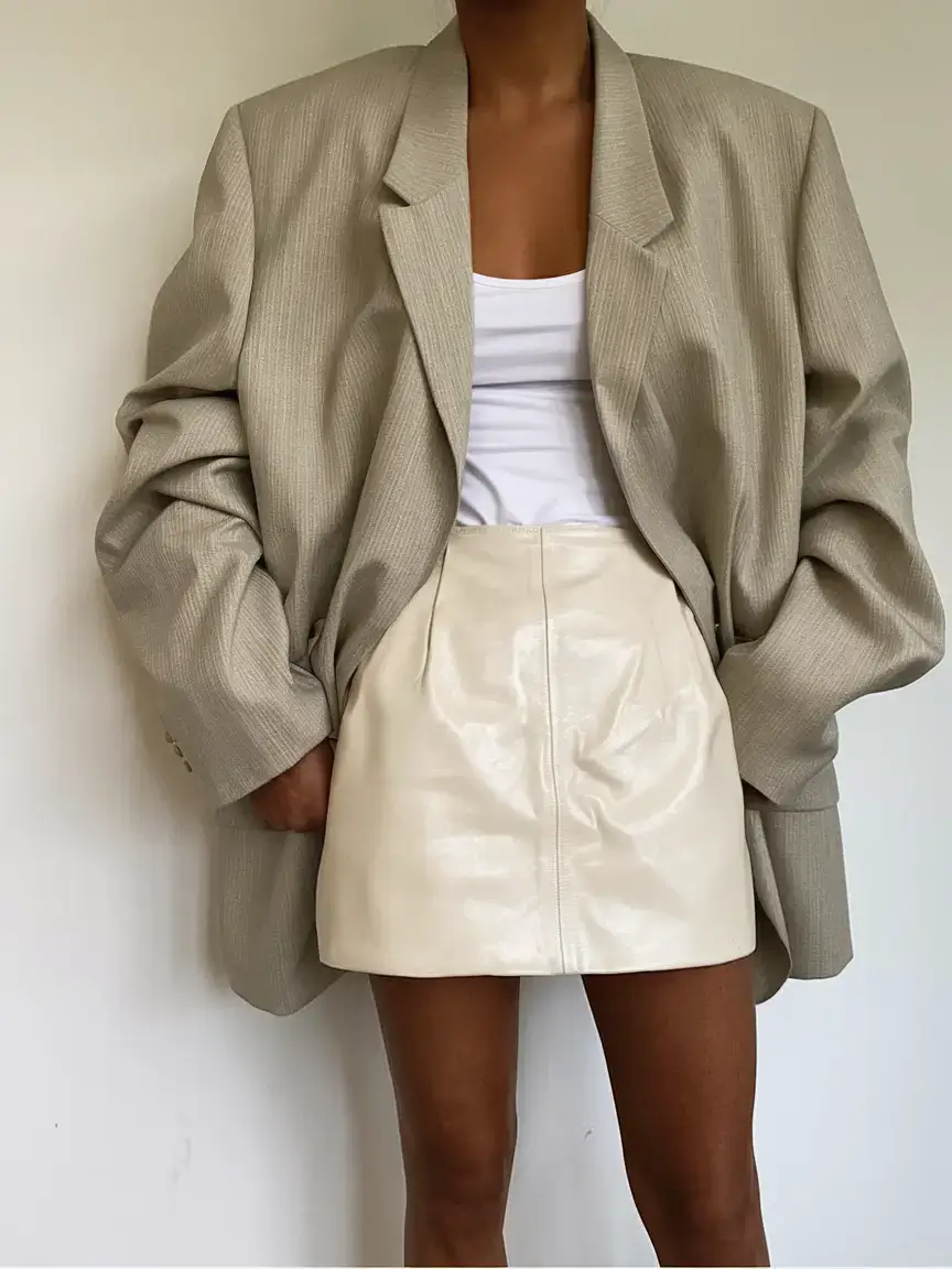 womens 2025 summer blazer outfits ideas Neutral Layers With Power Proportions