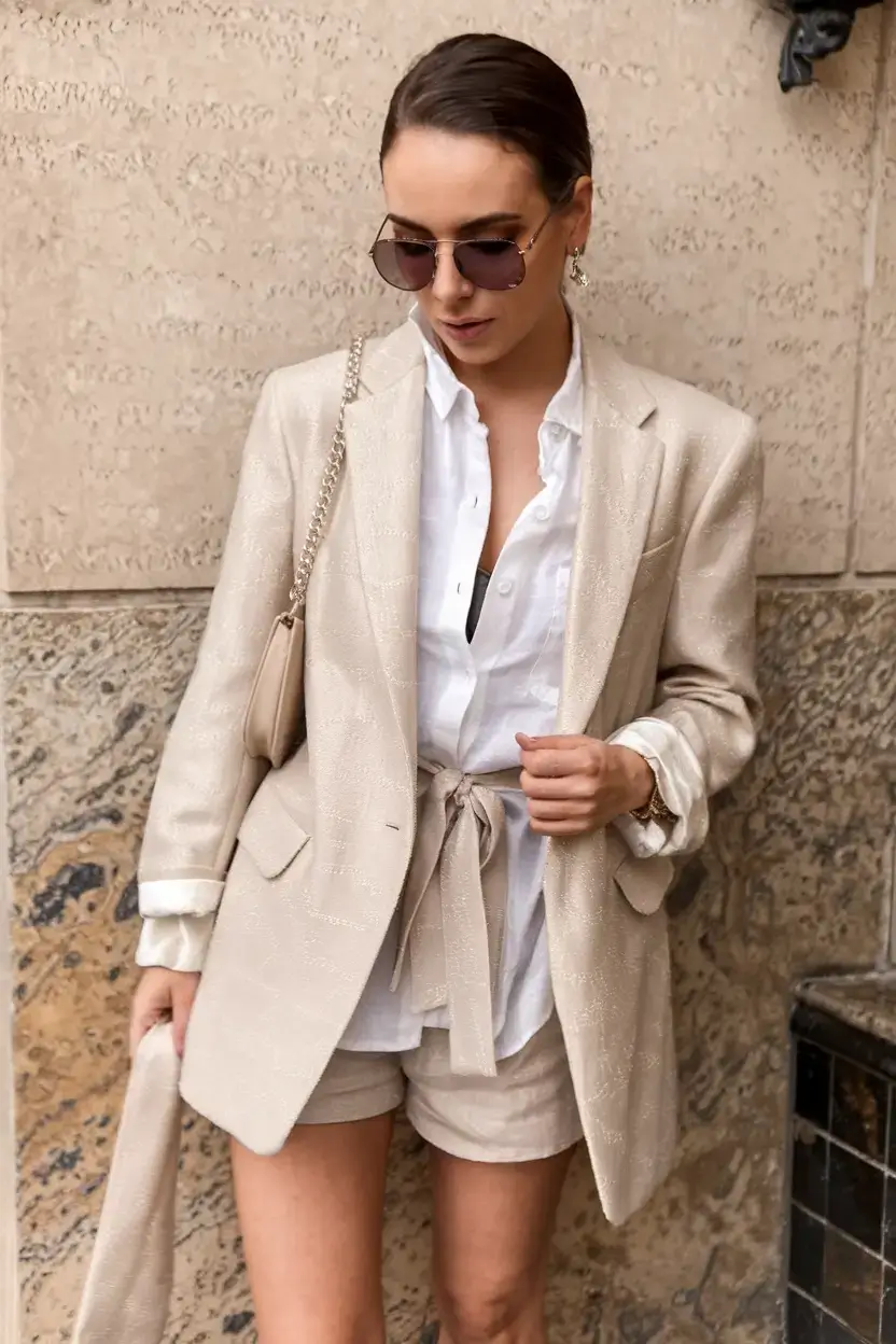 womens 2025 summer blazer outfits ideas Relaxed Luxe with a City Edge