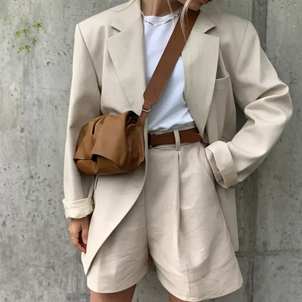 womens 2025 summer blazer outfits ideas Clean Lines with a Leather Twist