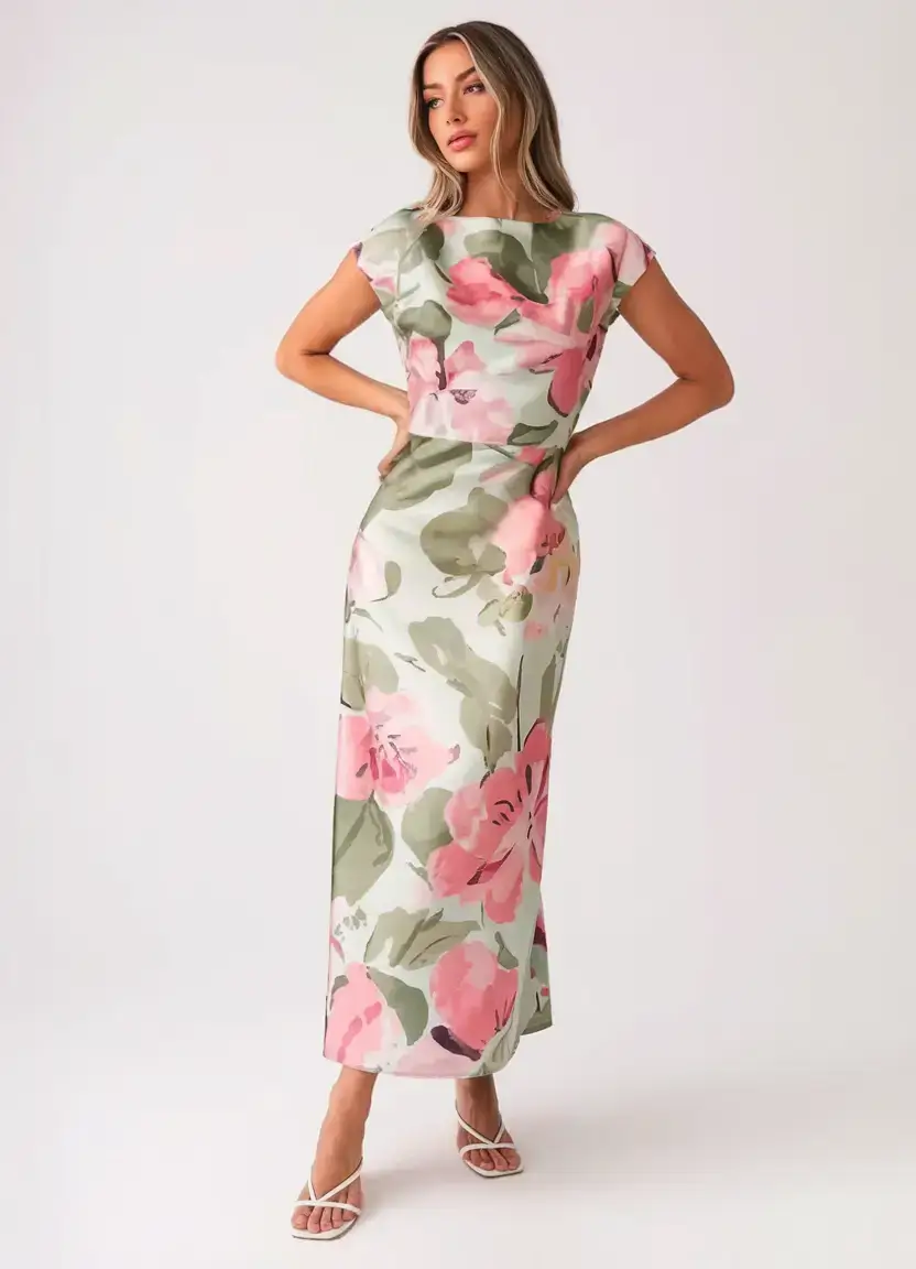 your dream wardrobe for june 2025 Painterly Florals in Silk Satin