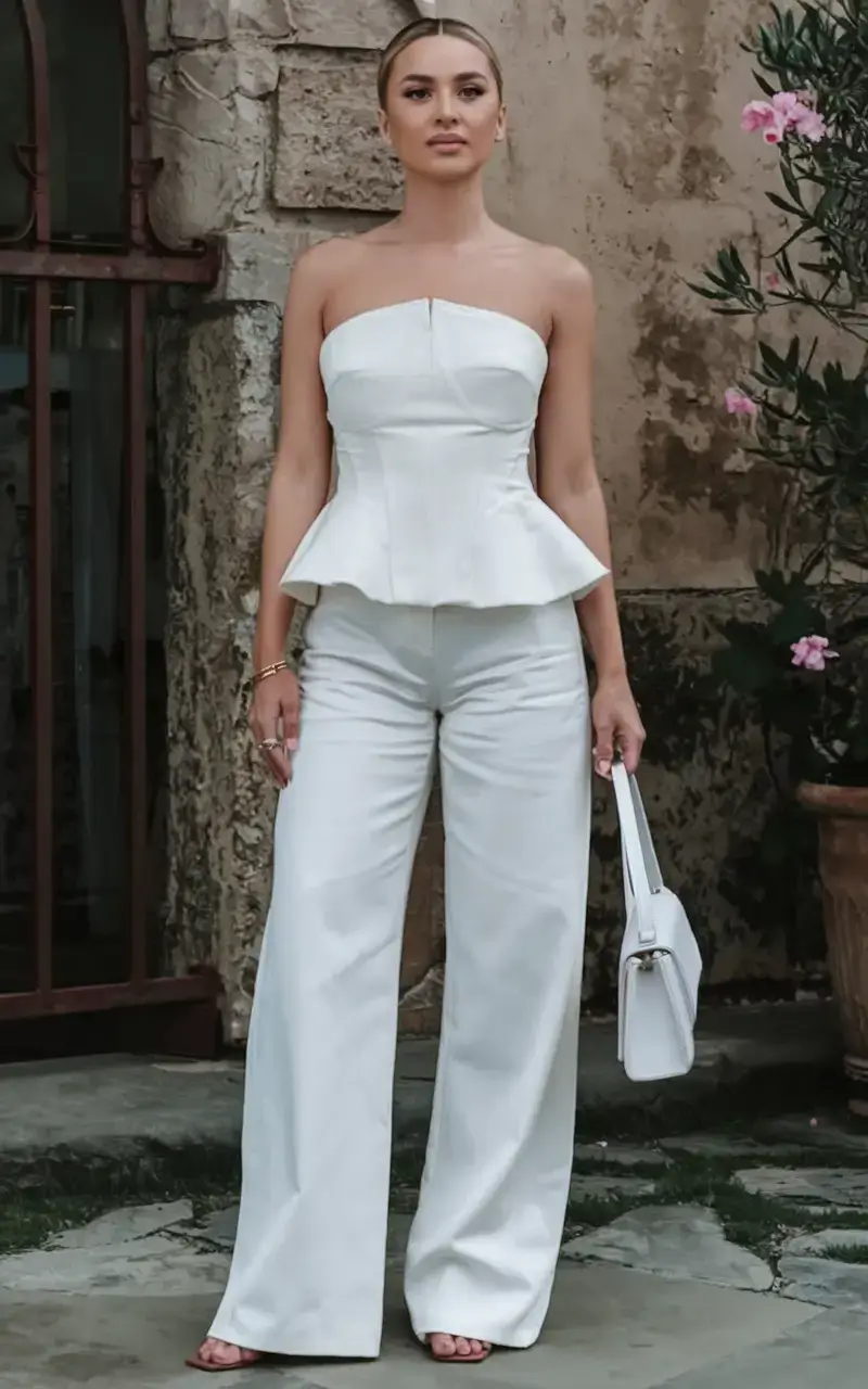 your dream wardrobe for june 2025 Evening Elegance in White on White