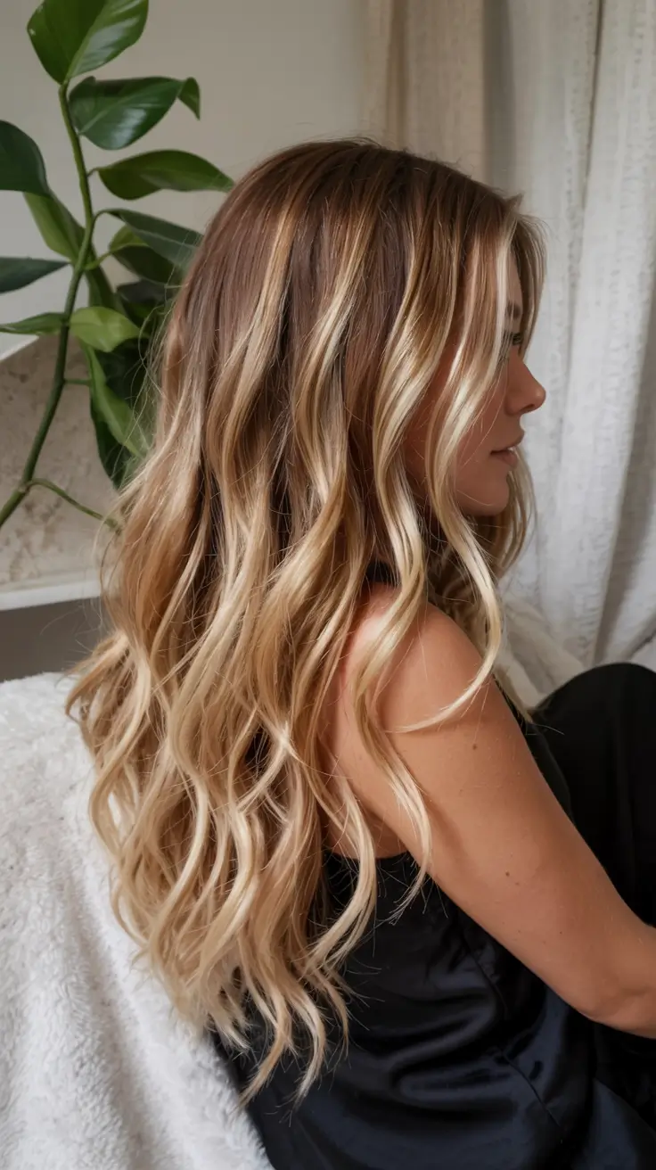 august hair color ideas - summer trends for 2025 Sunlit Vanilla Waves with Dimensional Light