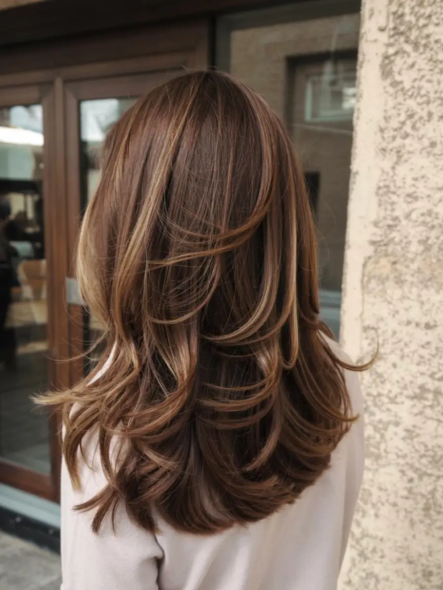 august hair color ideas - summer trends for 2025 Espresso Brunette with Golden Threads
