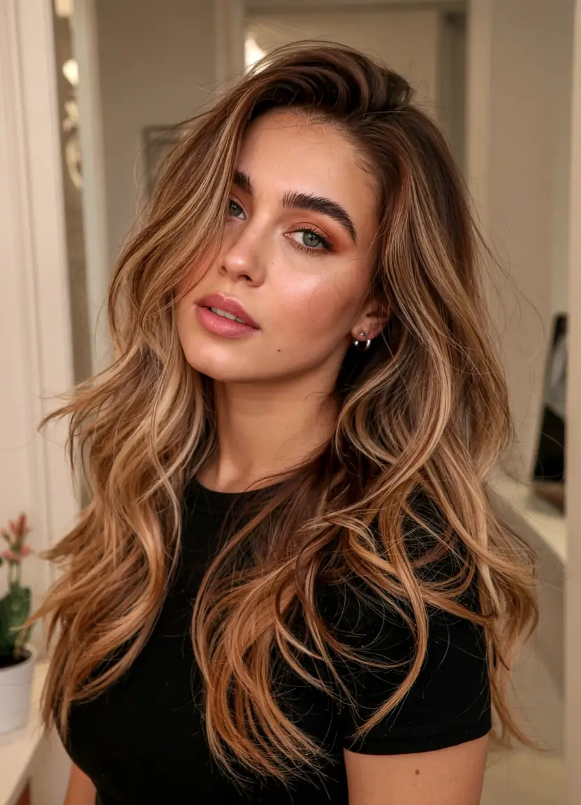 august hair color ideas - summer trends for 2025 Bronzed Sombre with Root Lift
