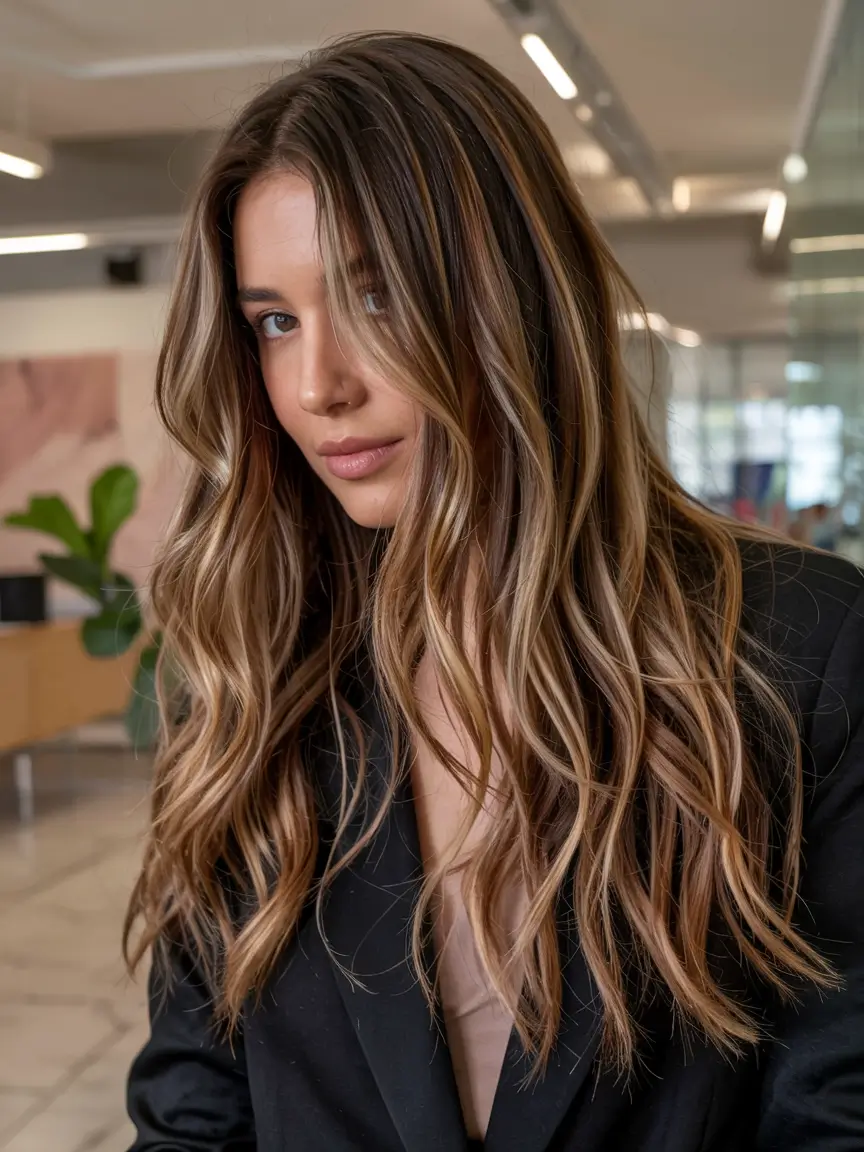 august hair color ideas - summer trends for 2025 Sunlit Strands and Dimensional Brunette