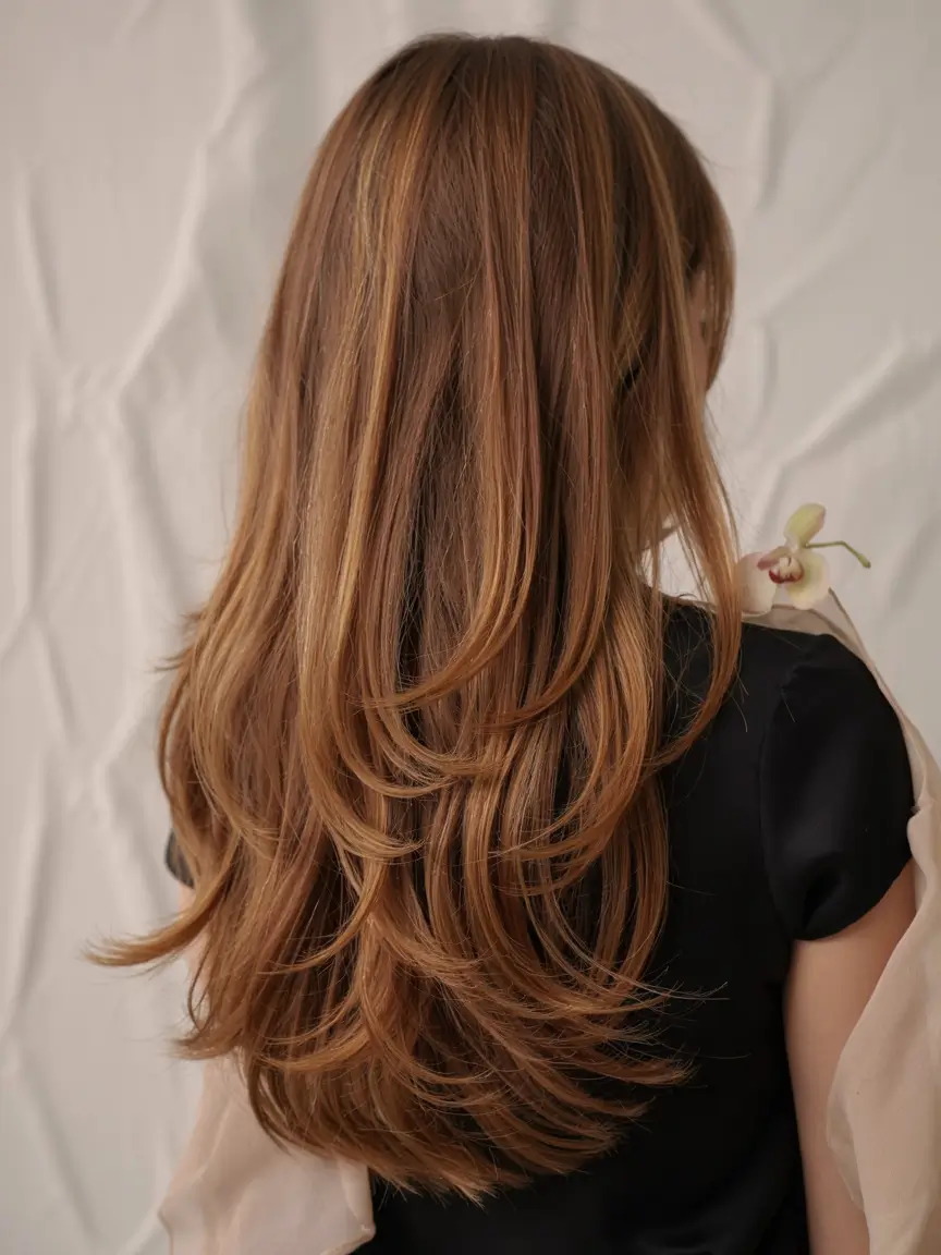 august hair color ideas - summer trends for 2025 Cinnamon Blonde Cascade