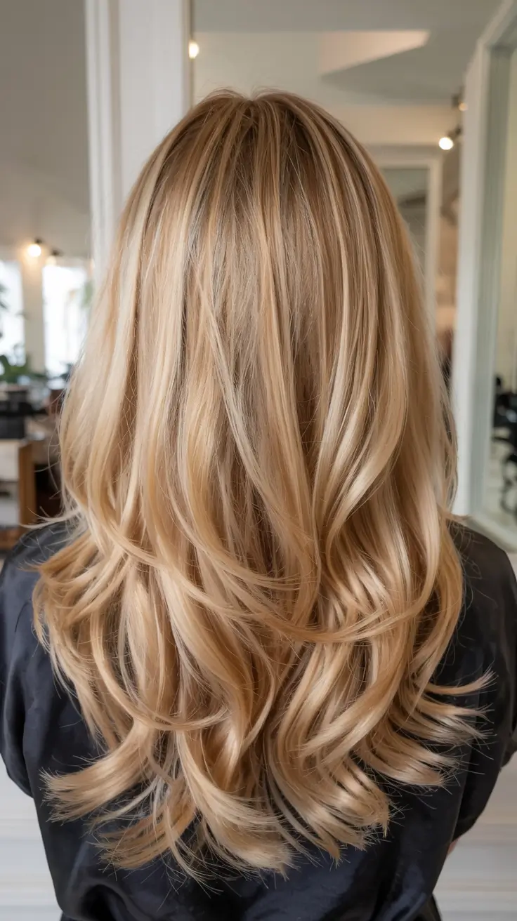 august hair color ideas - summer trends for 2025 Polished Champagne Layers