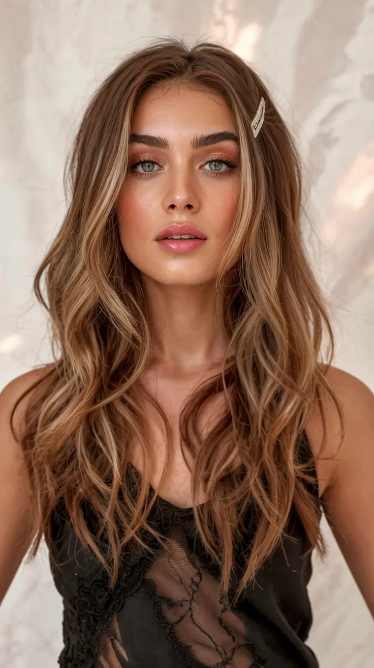 august hair color ideas - summer trends for 2025 Romantic Texture with Soft Face Framing