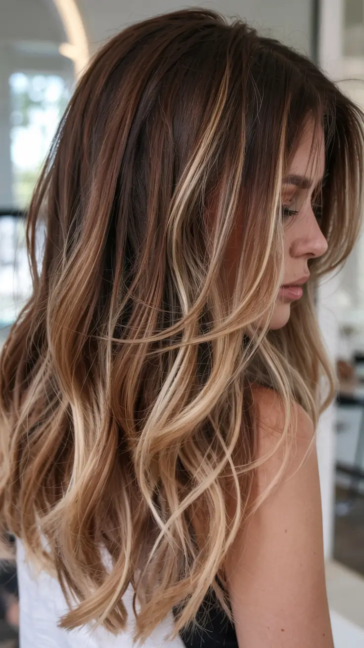 august hair color ideas - summer trends for 2025 Buttery Mocha Blend with Seamless Lowlights