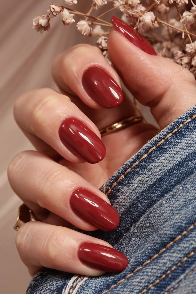 august nails color ideas 2025+Rusted Rosewood