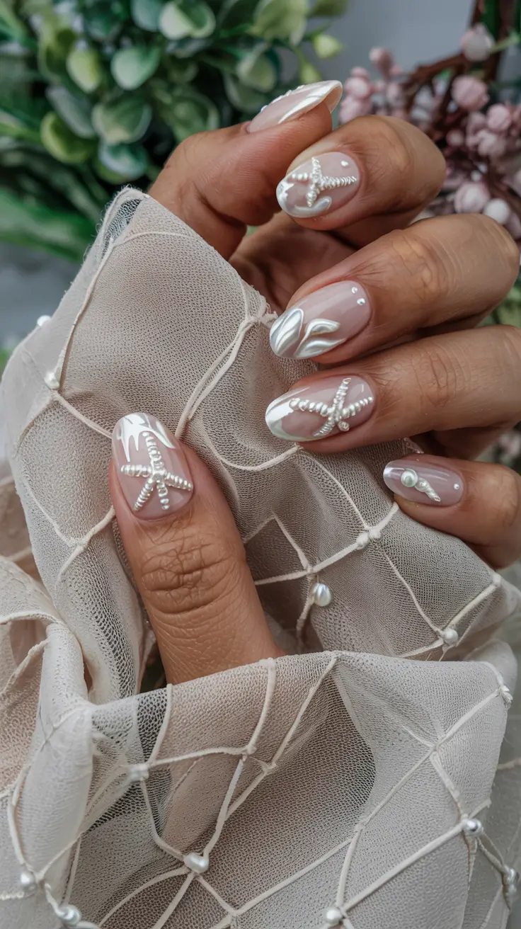 august nails color ideas 2025+Pearled Siren Story