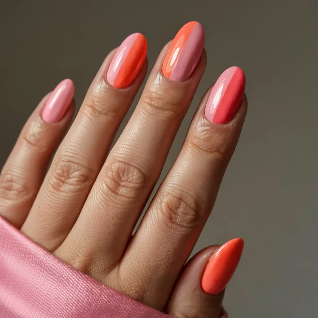 august nails color ideas 2025+Popsicle Fade