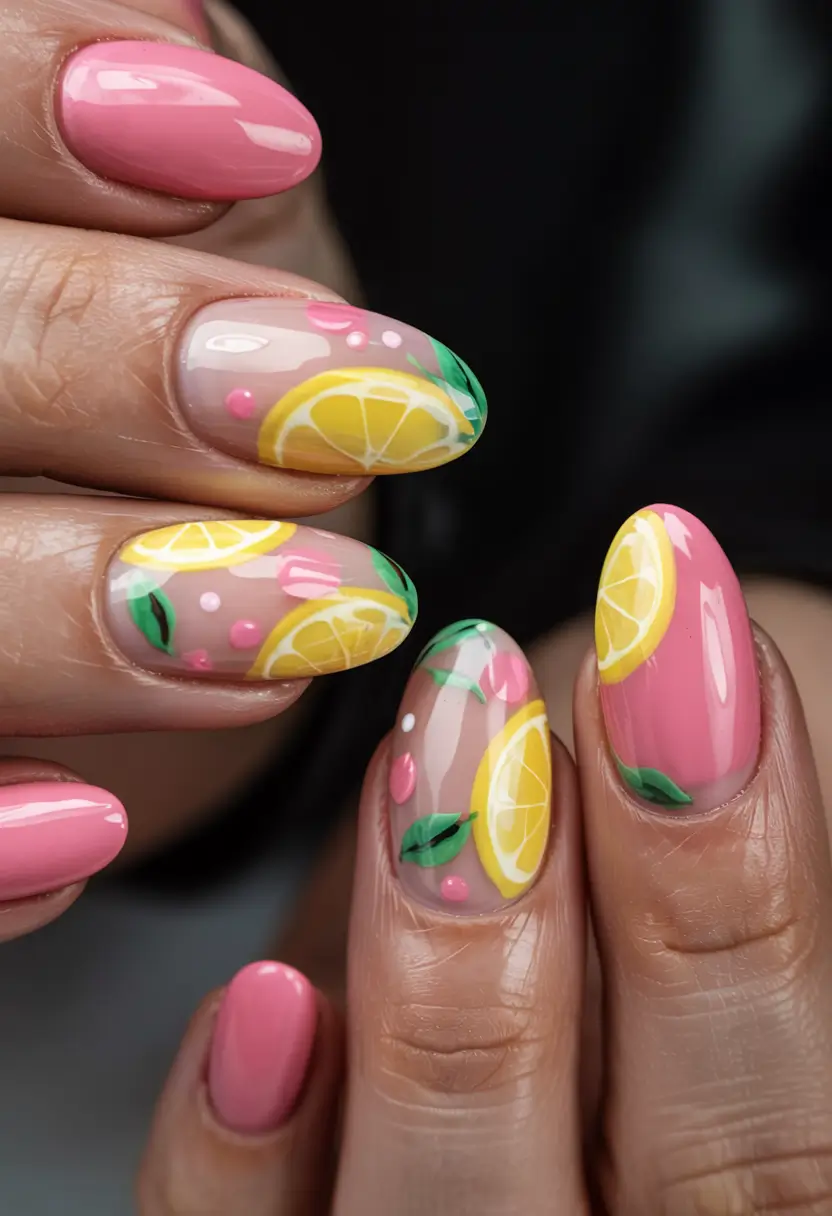 august nails color ideas 2025+Lemon Fizz Pop